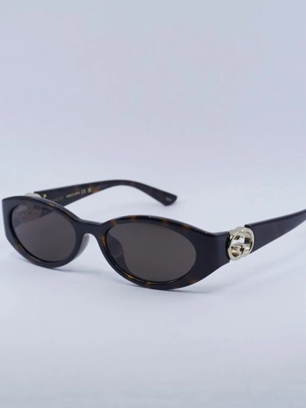 Gucci GG1662SA 002 Sunglasses Havana Oval Frame, Brown Lenses